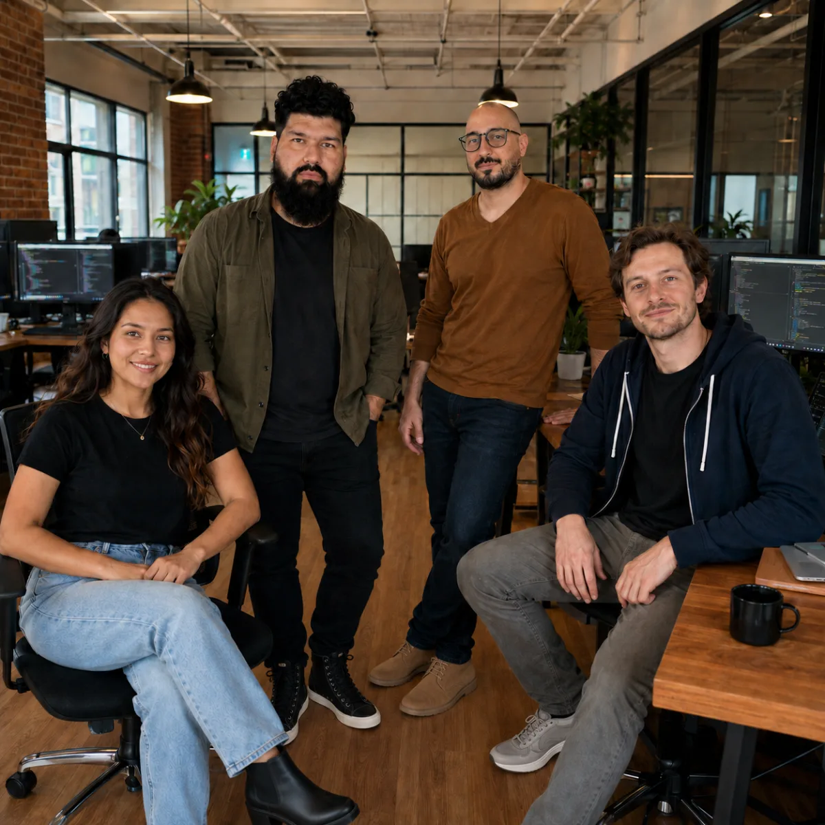 The DataRunner team at the office